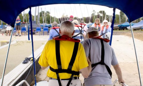 Active Buddy working with Coalition member at a Sailing Event