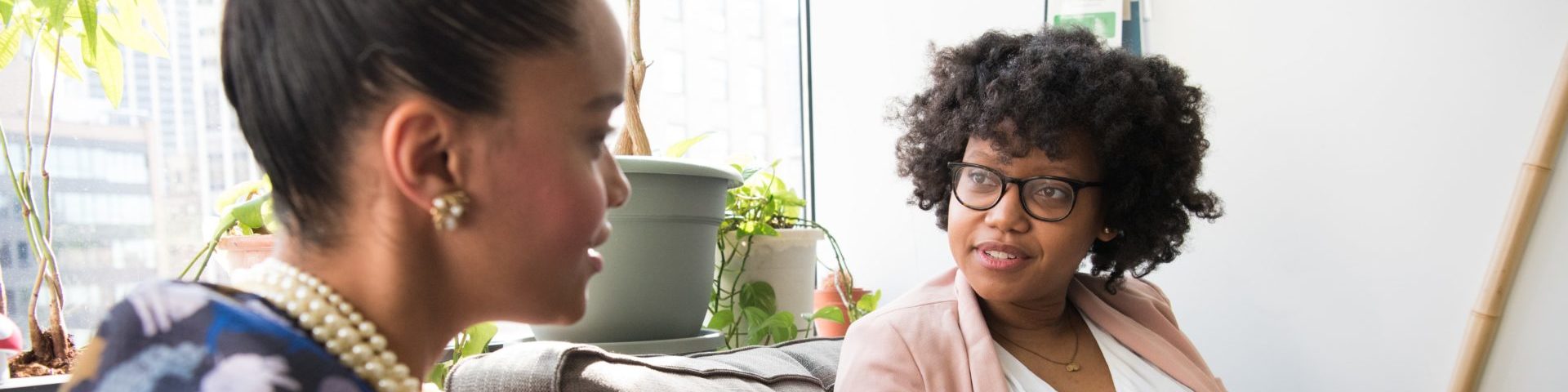 Two women chatting