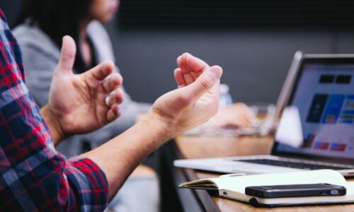 Photo of two people in a meeting