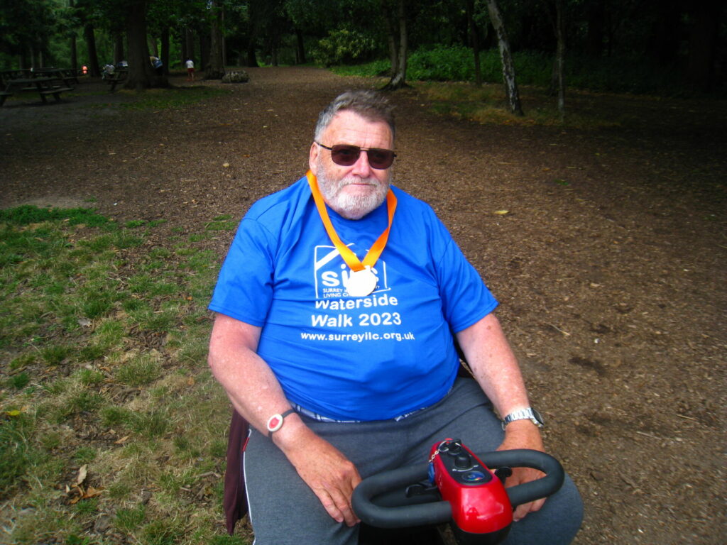 David at Virginia Water with his medal 