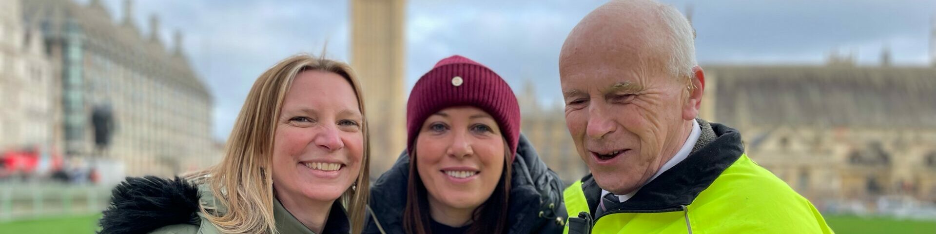 Coalition member Jonathan with Coalition staff members Nikki and Yasmin.