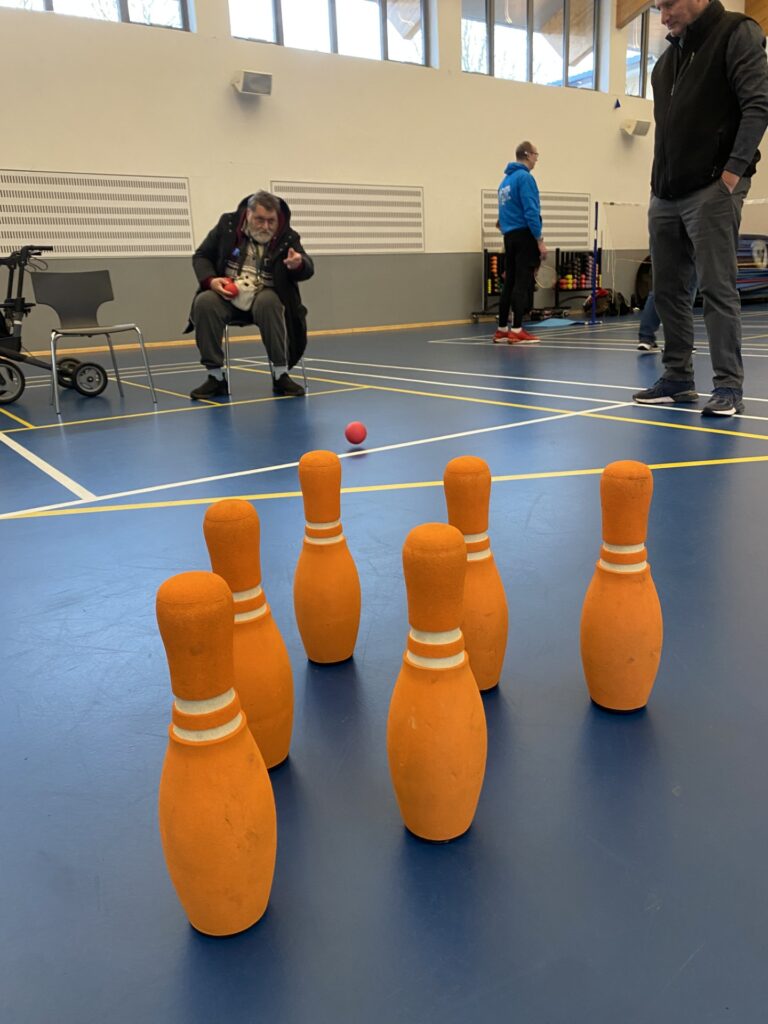 IMHN member playing skittles.