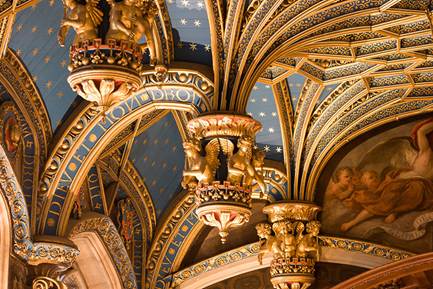 Gold detailed ceiling at Hampton Court Palace