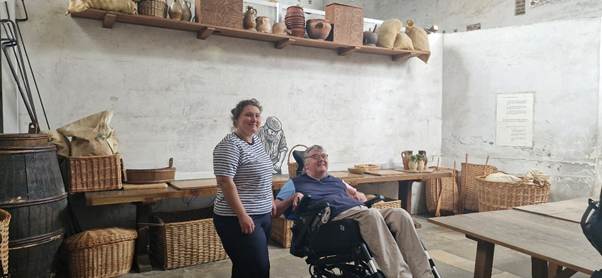 Coalition staff member Immy with member Nick inside Hampton Court Palace.