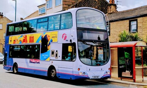 Bus at bus stop