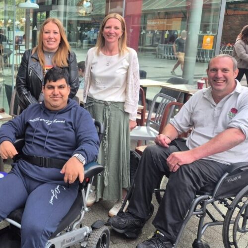 Coalition staff Yasmin and Nikki with two Coalition members