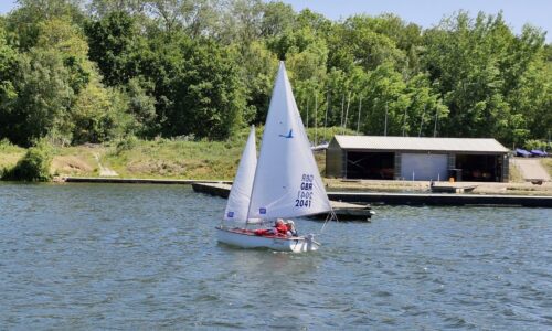 Sailing boat on lake