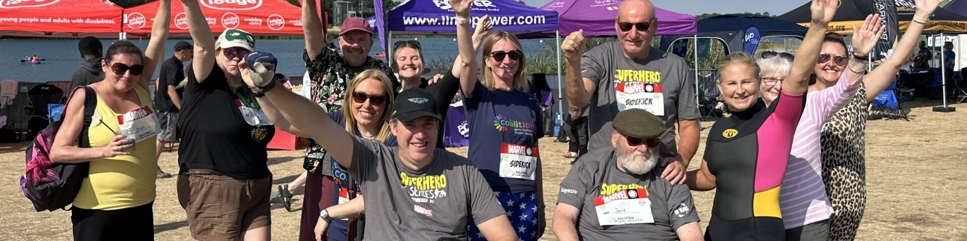 Group photo of our Superhero Tri team